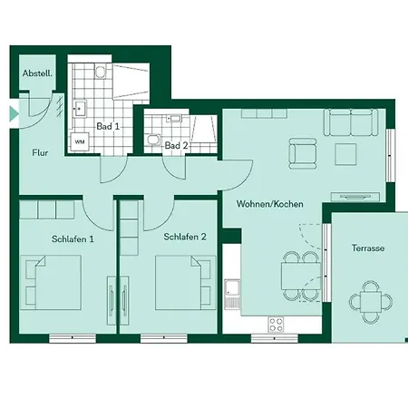 Lejlighed Terrassenwohnung 